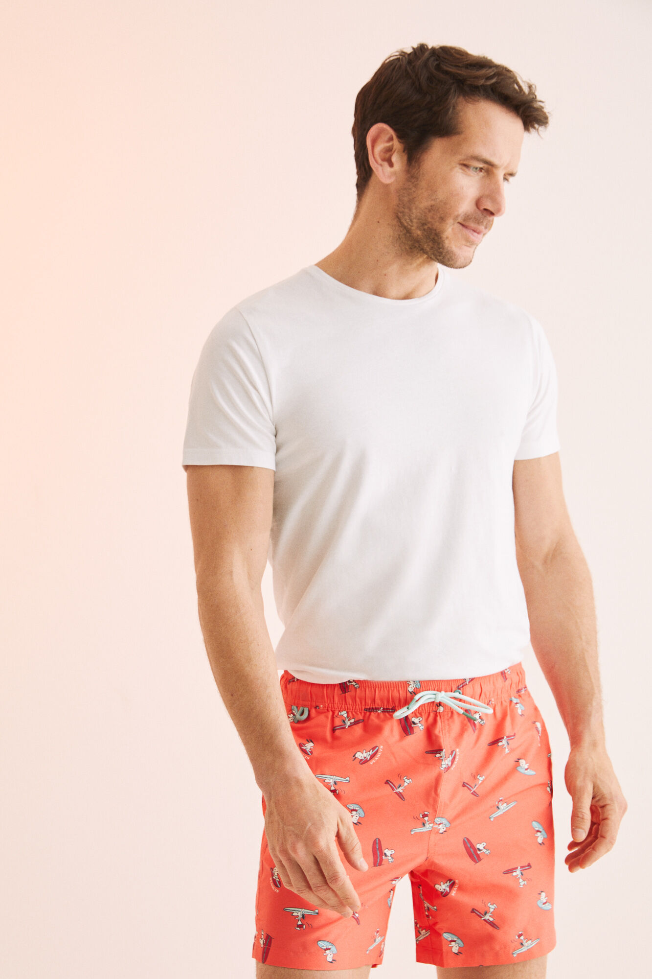 Sunga masculina vermelha com estampa do Snoopy