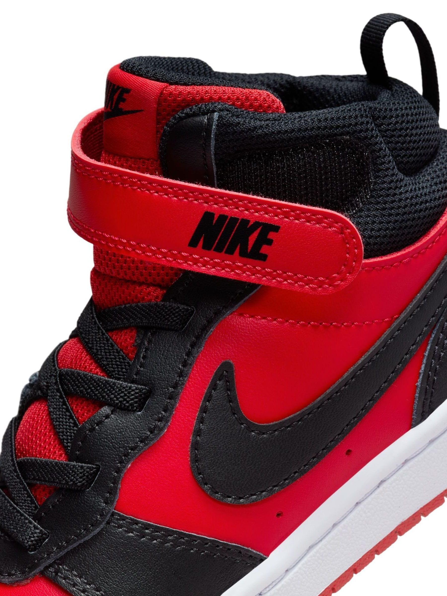 Rood/zwart - Nike - Junior Court Borough halfhoge sneakers