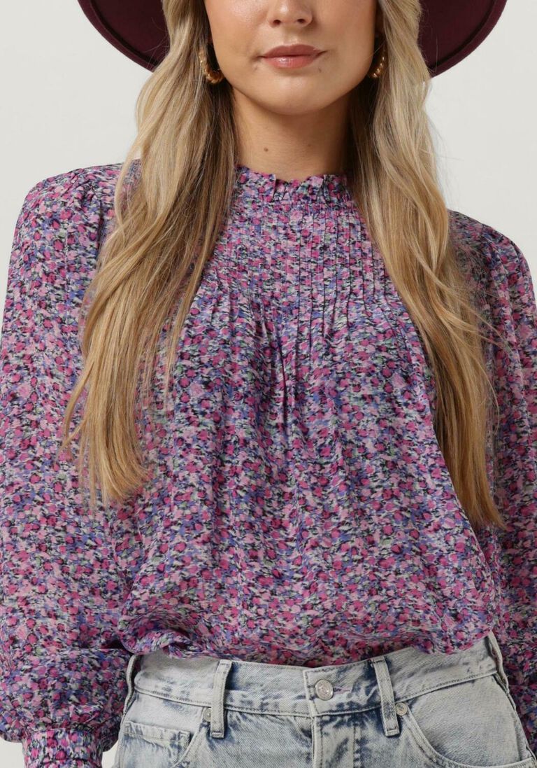 SCOTCH & SODA paarse scotch & soda blouse pintuck blouse with ruffle collar