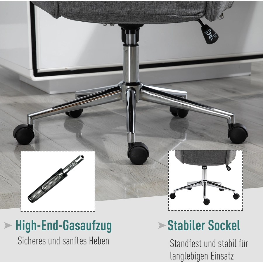 Vinsetto Bürostuhl ergonomisch grau