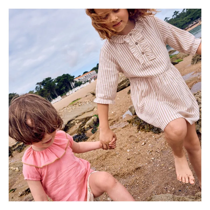 Lililotte Robe Lise Rayée | Ecru