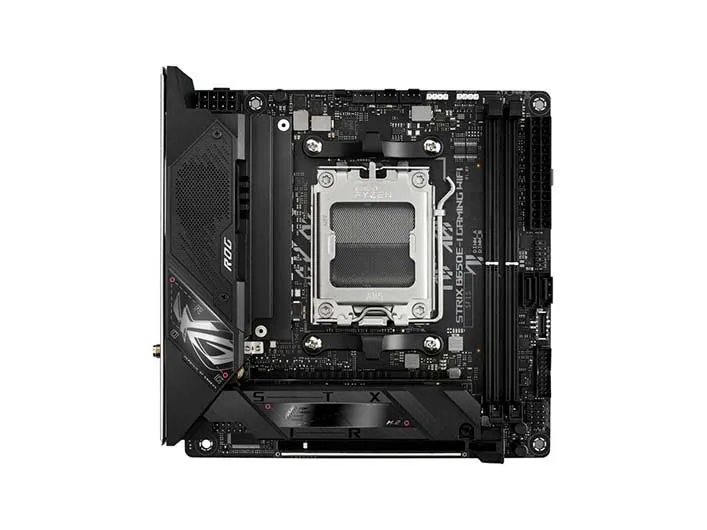 ASUS ROG Strix B650E-I Gaming WiFi - Bundkort - mini ITX - Socket AM5 - AMD B650 Chipset - USB-C 3.2 Gen 2x2, USB-C 3.2 Gen2, USB 3.2 Gen 2, USB 3.2 Gen 1 - 2.5 Gigabit LAN, Wi-Fi 6E - onboard grafik (CPU påkrævet) - HD Audio (8-kanaler)