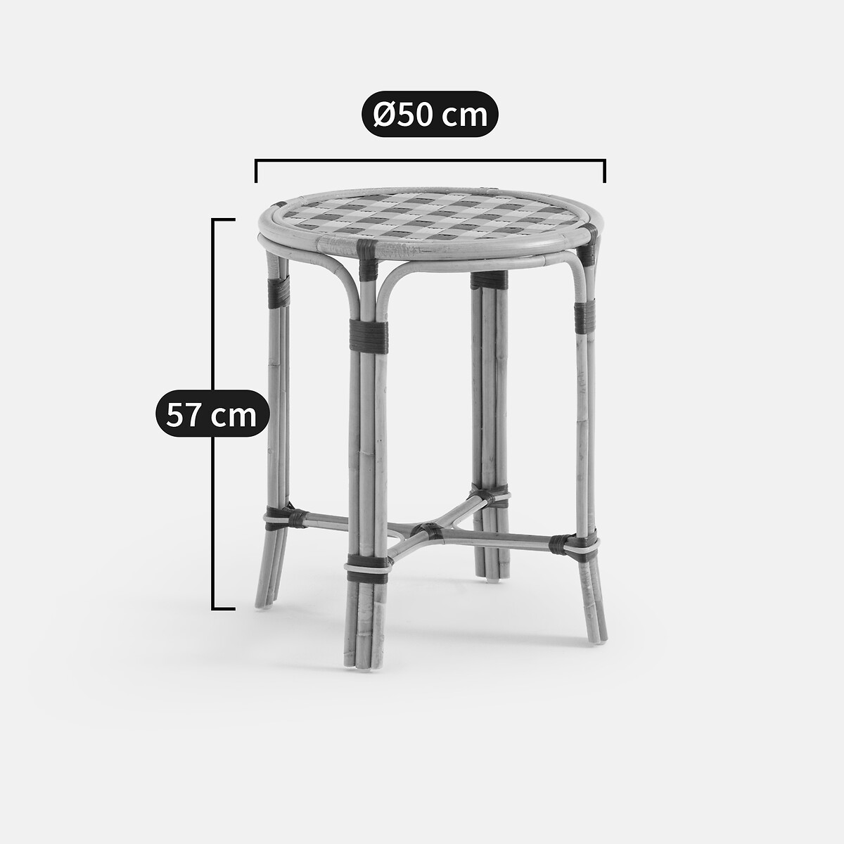 LA REDOUTE INTERIEURS<br>Mesa lateral de rattan e resina trançada, Bianca