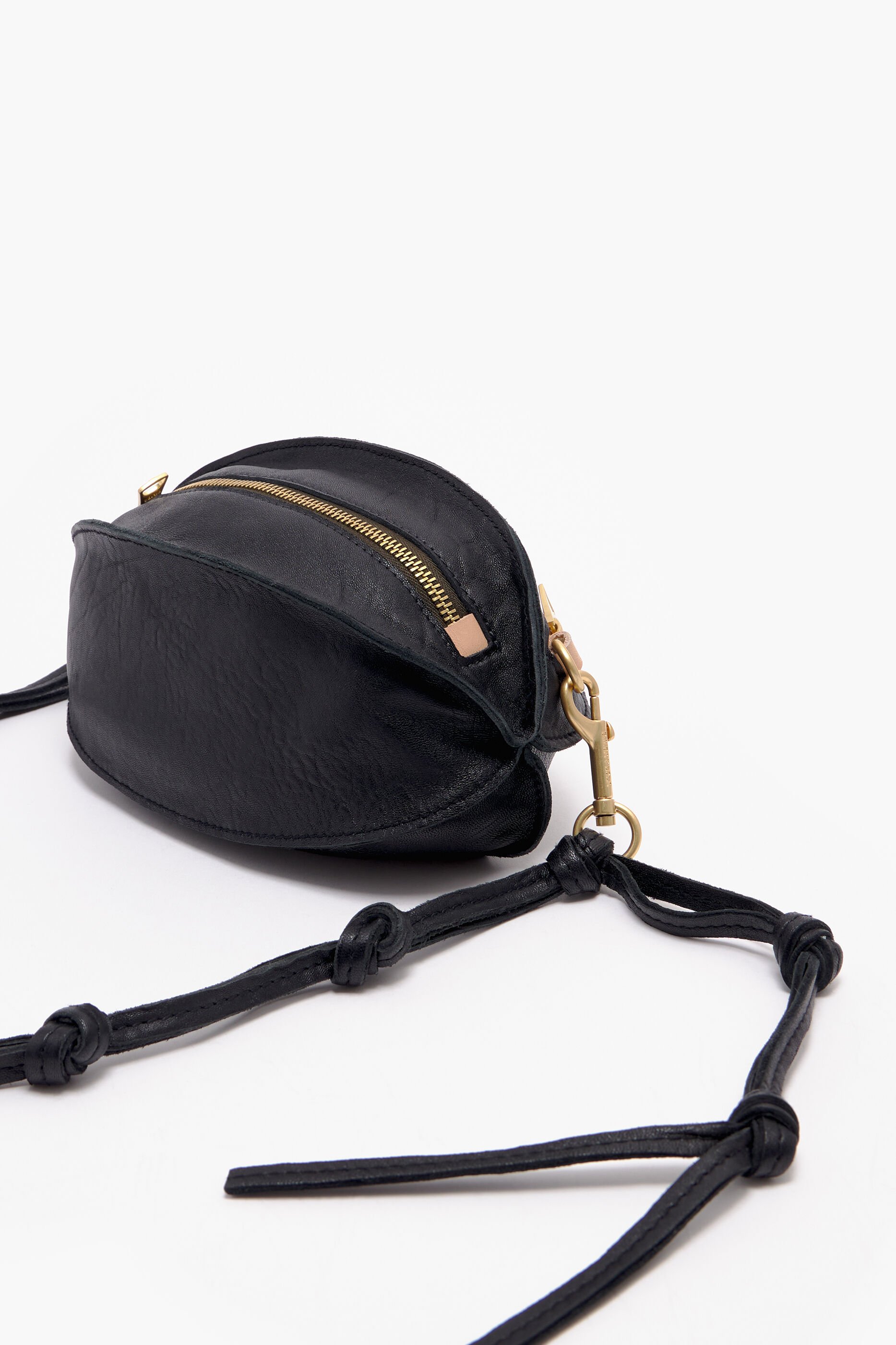 Bolsa Pelota S, couro preto