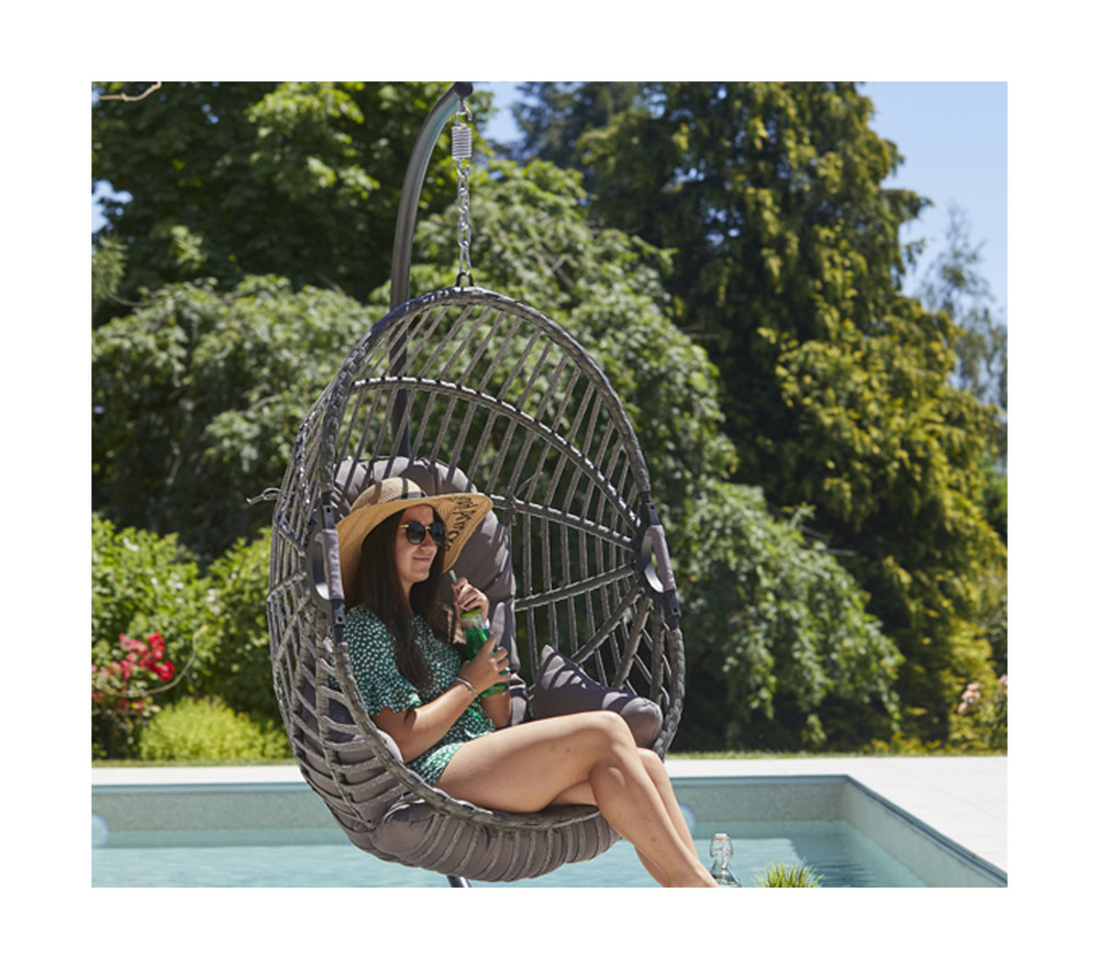 Canberra - fauteuil de jardin suspendu - gris anthracite
