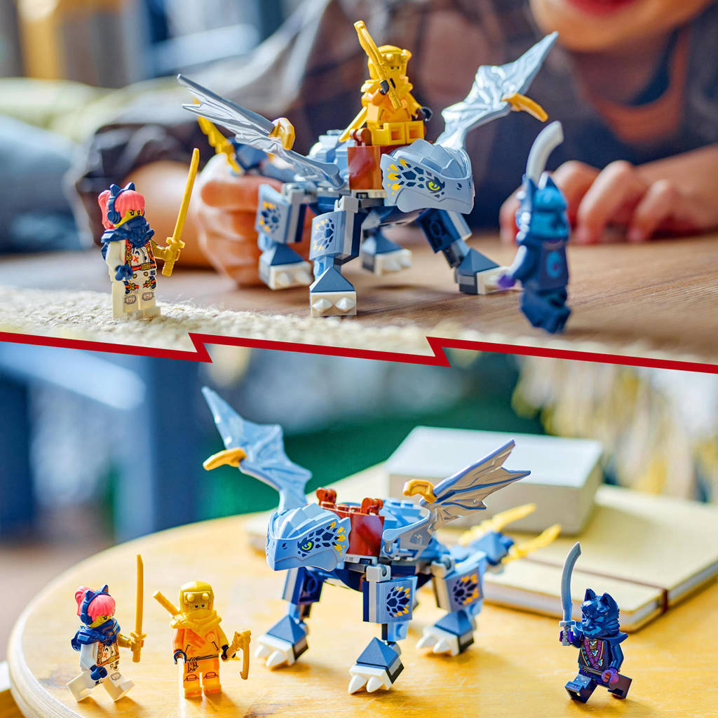 Blauwe draakJonge draak Riyu Rollenspellen Speelgoed Set met 3 Ninja Minifiguren 71810
