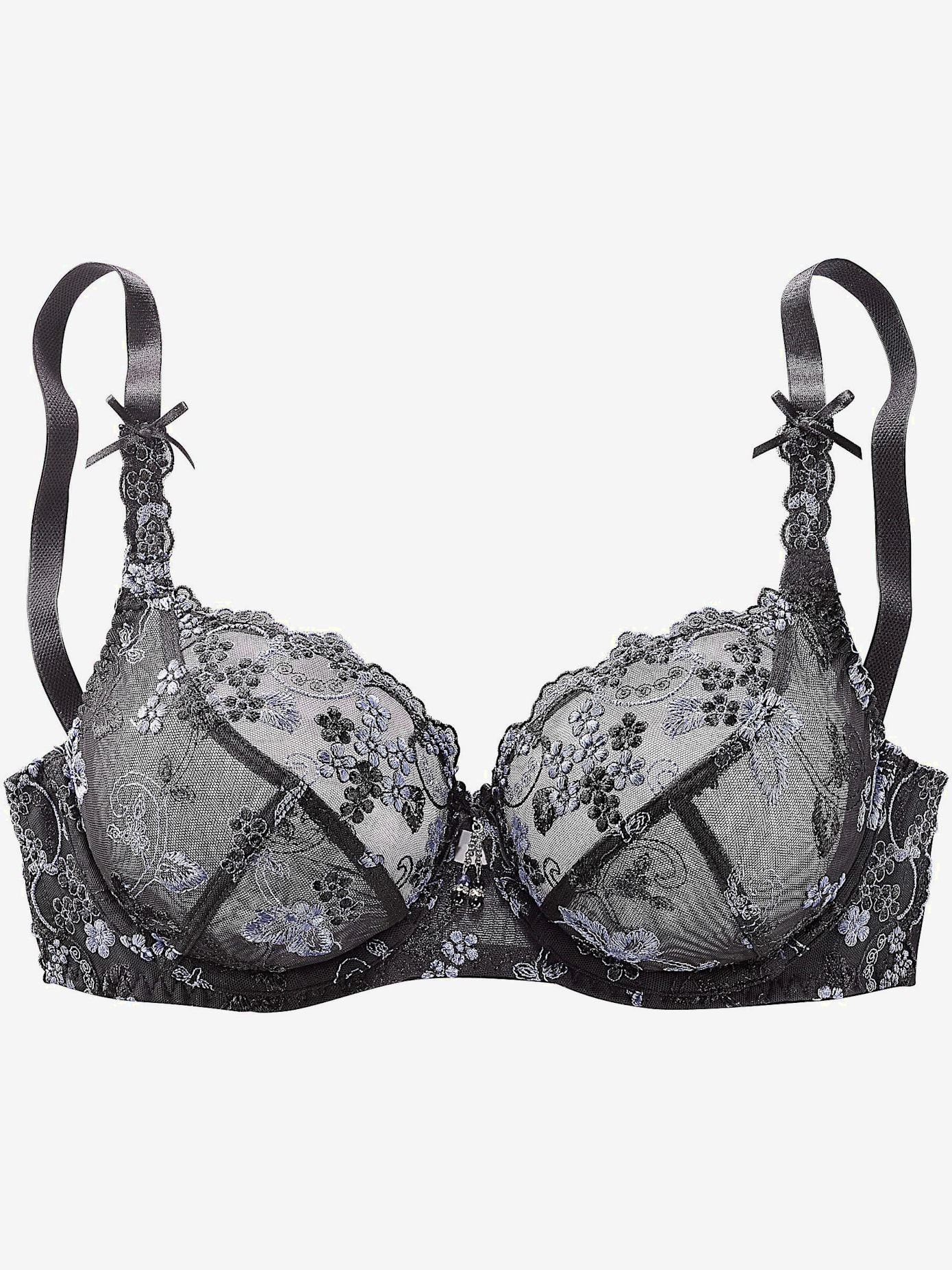 Soutien-gorge à armatures en dentelle brodée transparente