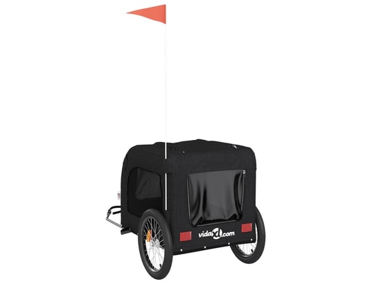 VIDAXL - Remorque de vélo pour chien noir tissu oxford et fer