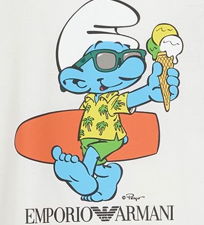 Emporio Armani T-Shirt - Weiß m. Schlumpf