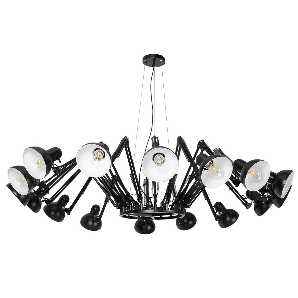 Smart hanglamp zwart 16-lichts verstelbaar incl. 16 Wifi A60 - Hobby Spinne