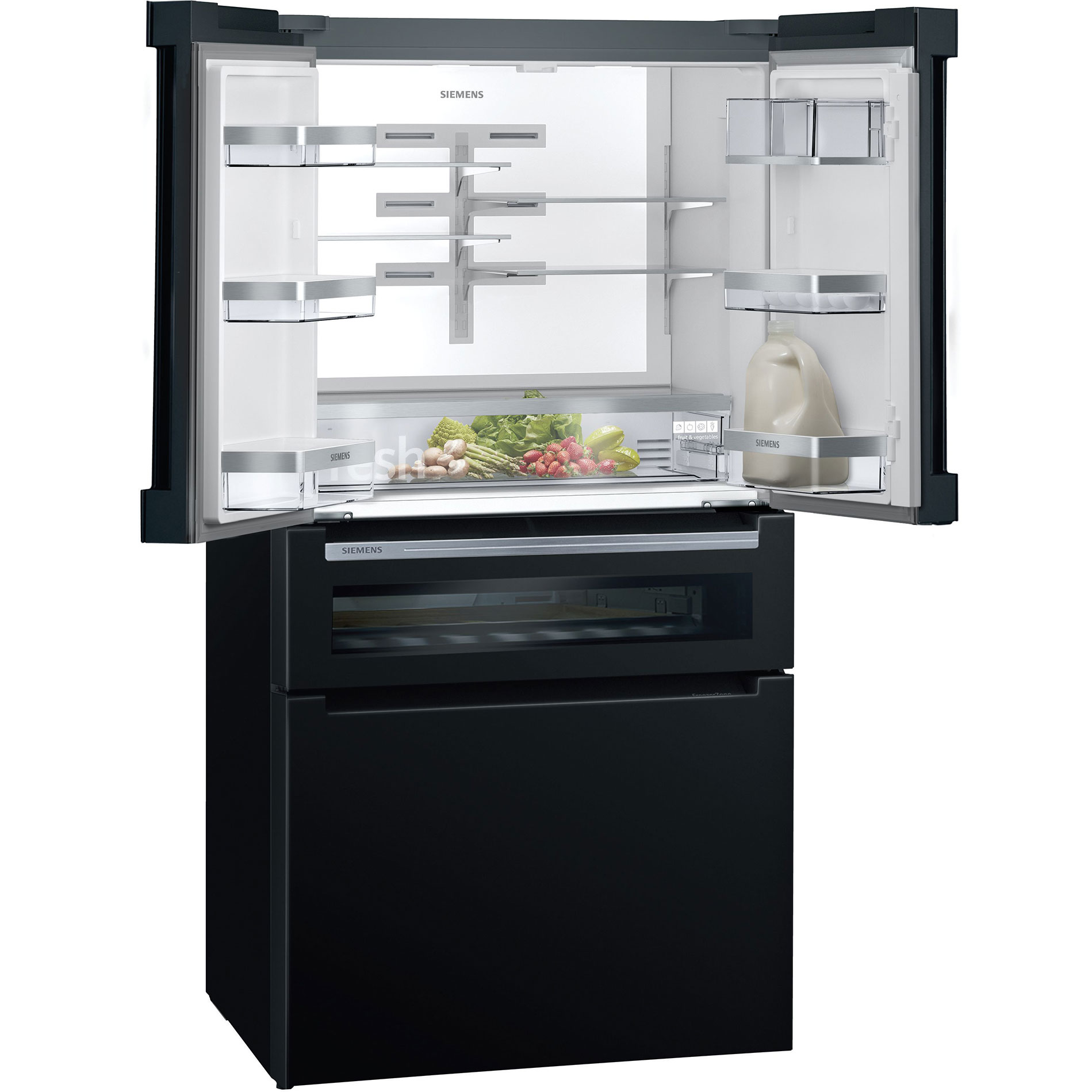 SIEMENS French Door Kühl-/Gefrierkombination KF96RSBEA - schwarz - E