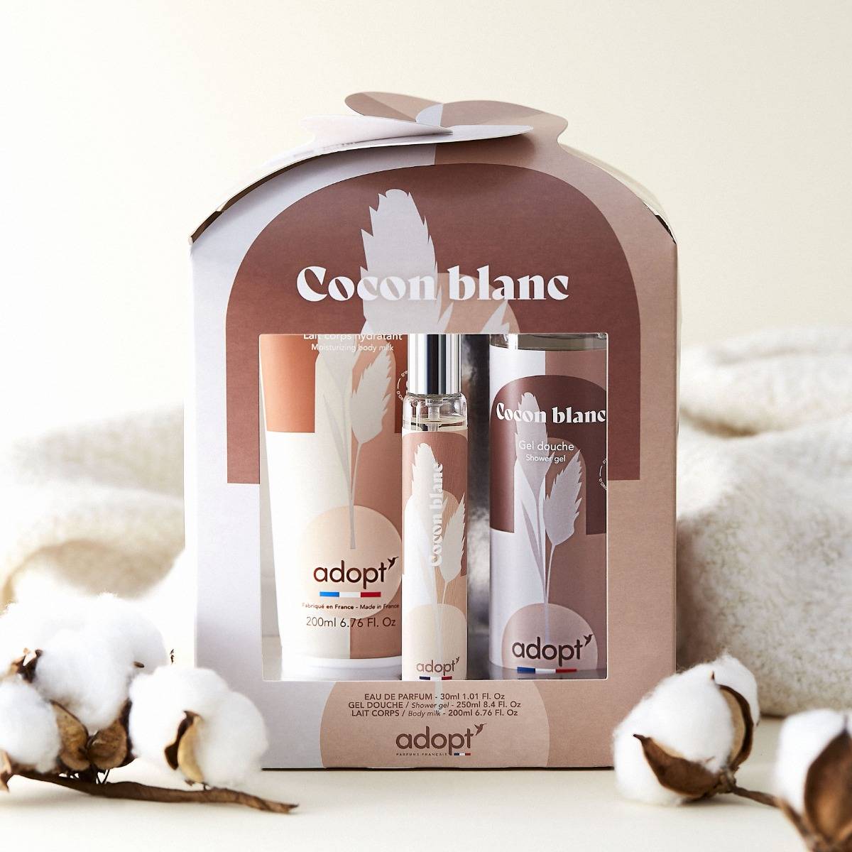 Cocon blanc - Coffret chalet eau de parfum 30ml + gel douche 250ml + lait corps 200ml