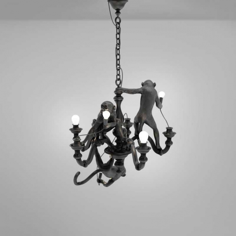 Seletti Monkey kroonluchter zwart
