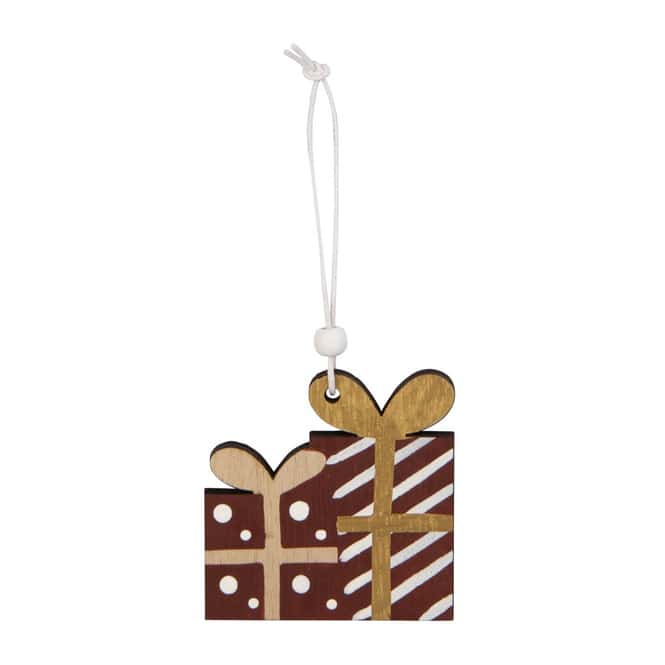 Dekohänger Geschenke - rot/gold/weiß - ca. 5,5 cm - 9 Stück