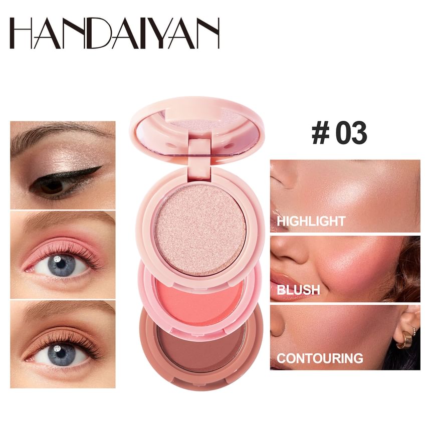 HANDAIYAN - 3-in-1 highlight blush contourpalette - 3 soorten