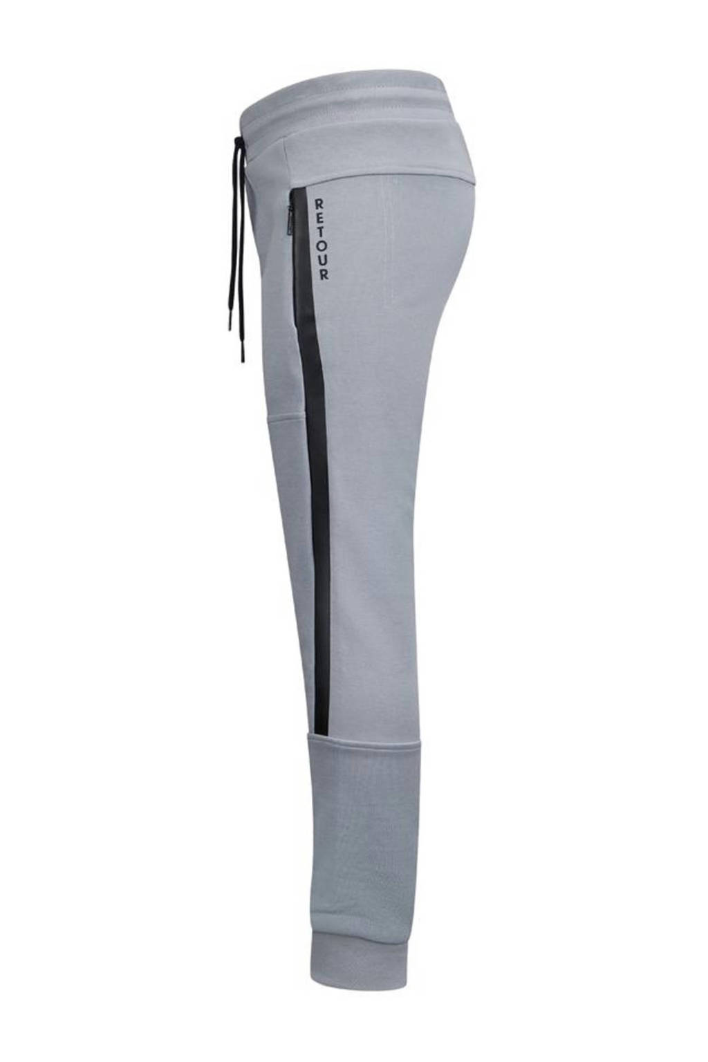 Retour Jeans slim fit joggingbroek Valentijn lichtgrijs
