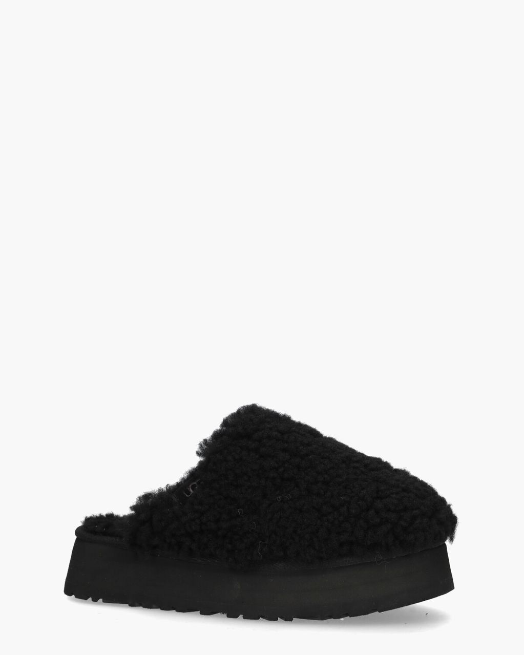 UGG Maxi Curly Platform Slipper Black Damespantoffels