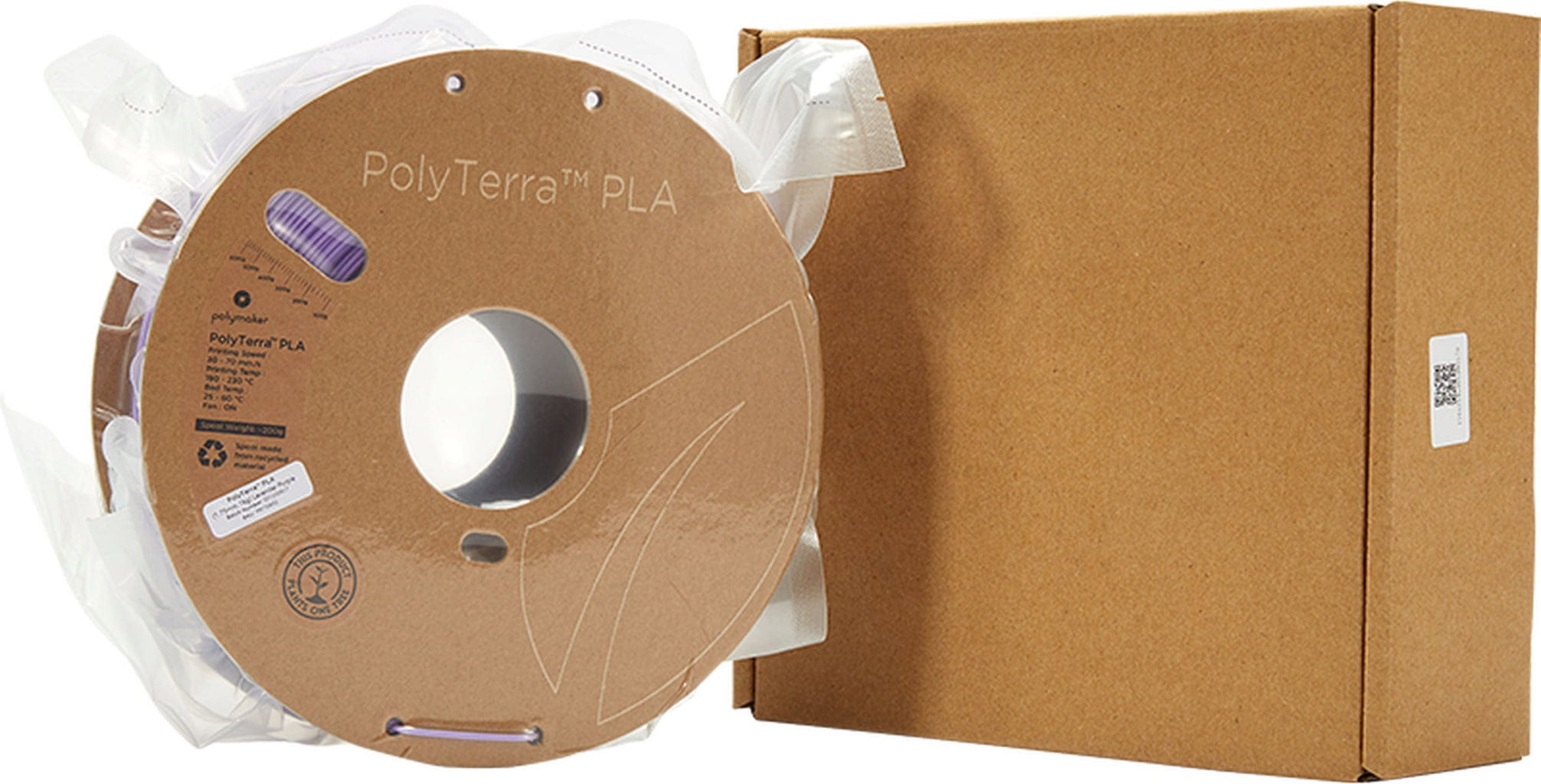 Polymaker  PolyTerra PLA Lavender Purple, 1,75 mm / 1000 g    Filament mit reduziertem Kunststoffgehalt