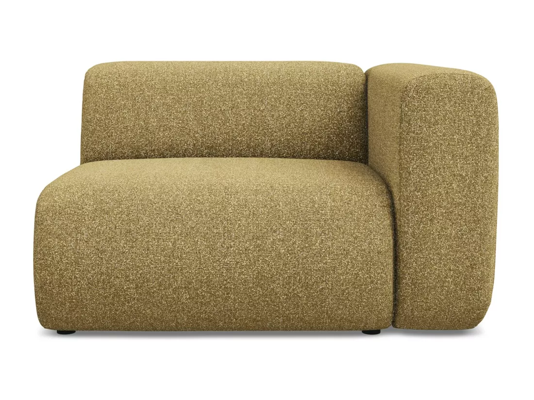 Module avec accoudoirs droit en tissu texturé - moutarde - EKAHI
