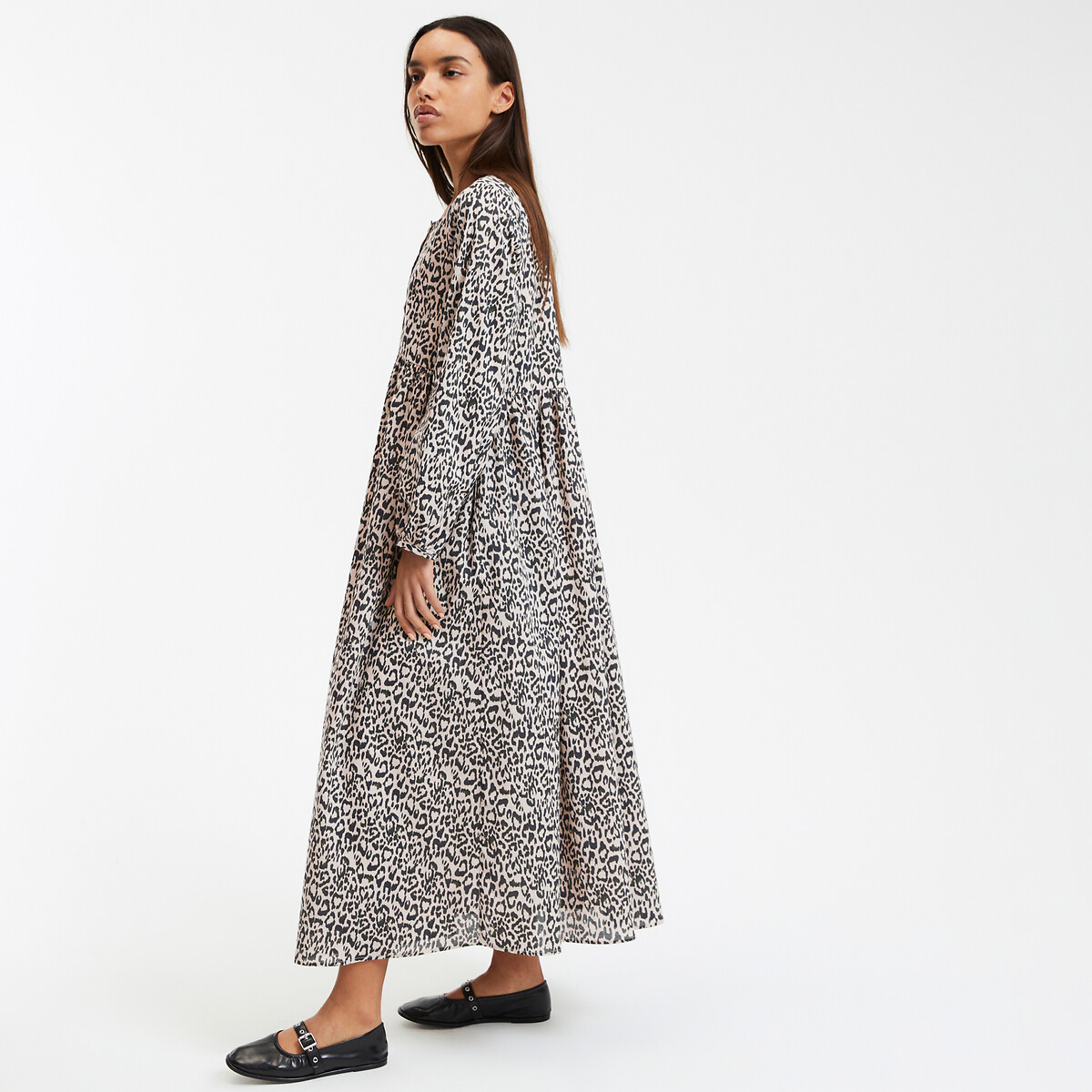 LA REDOUTE COLLECTIONS<br>Vestido maxi com estampa animal, modelo Signature SUZIE