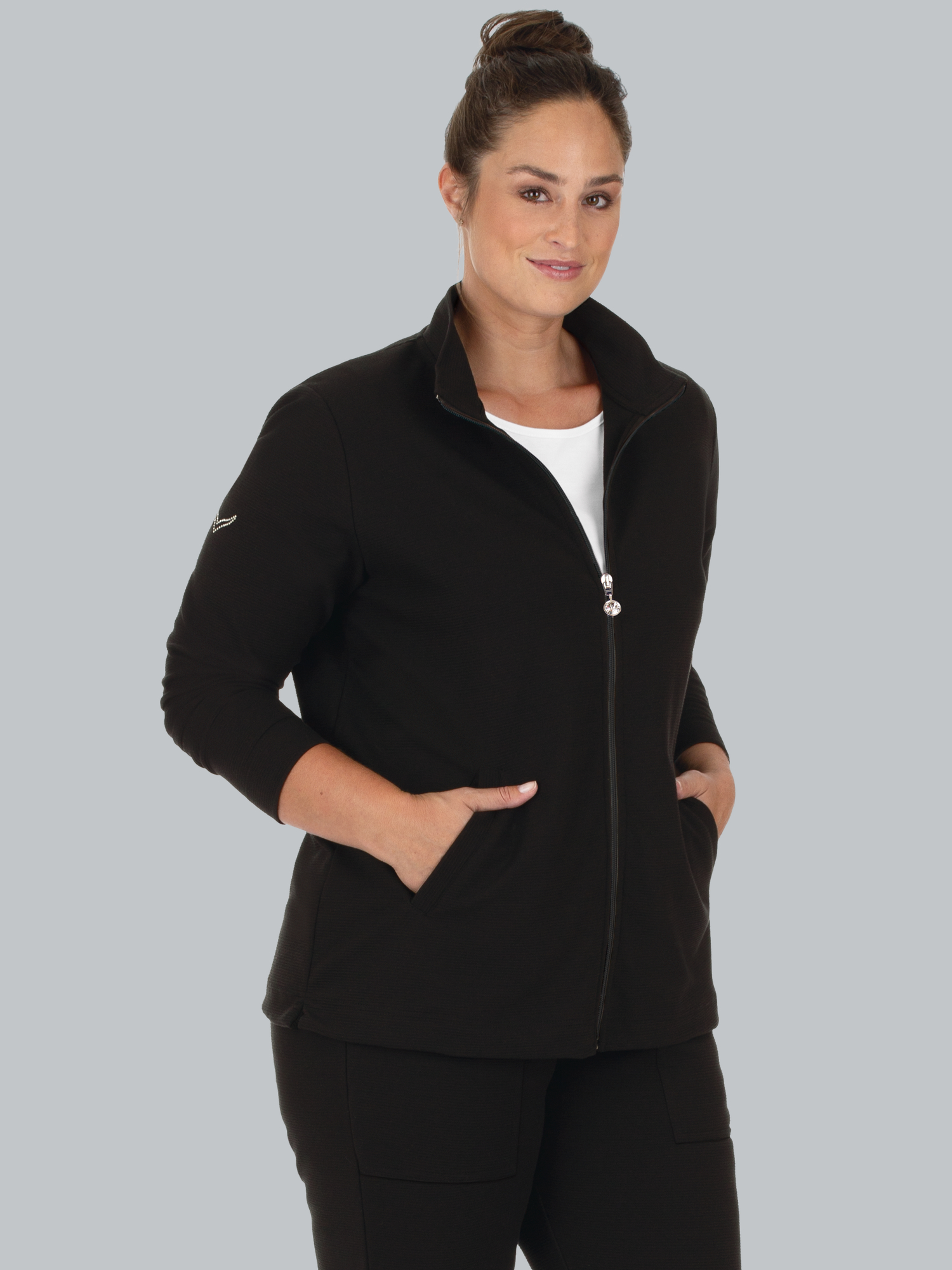 Jacke mit funkelnden Strass-Steinen Schwarz