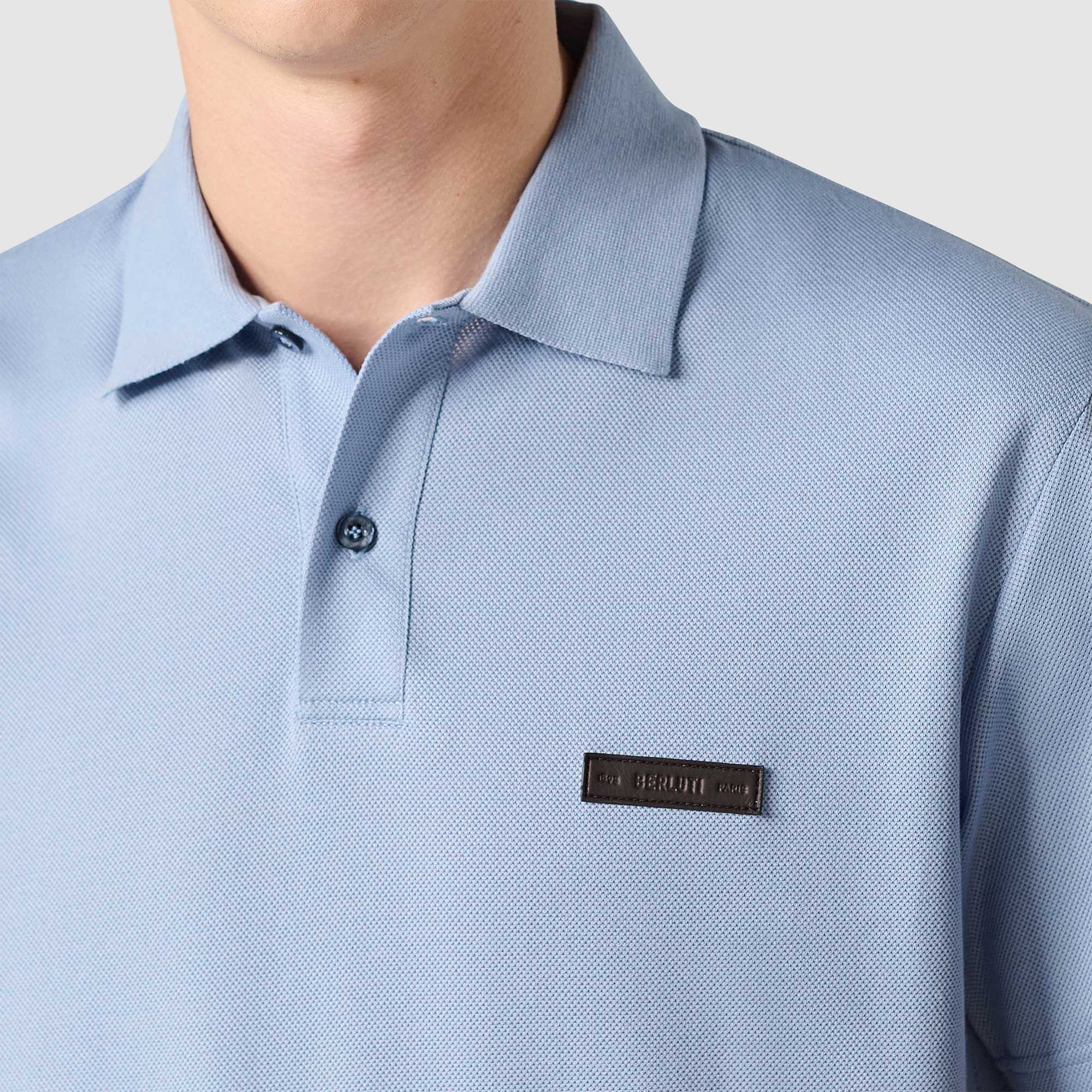 Polo Pique Avec Detail En Cuir