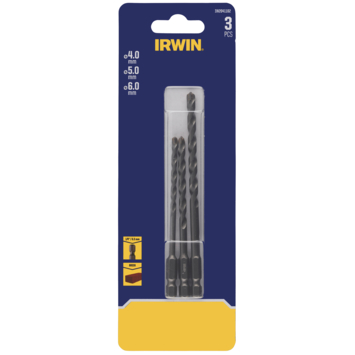Irwin steenborenset 3-delig Ø4/5/6 mm (met hex aansluiting, past in iedere bithouder)