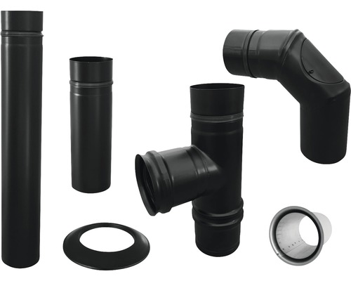 Bertrams pelletkachelpijpset Ø 80 mm gepoedercoat 6-delig zwart
