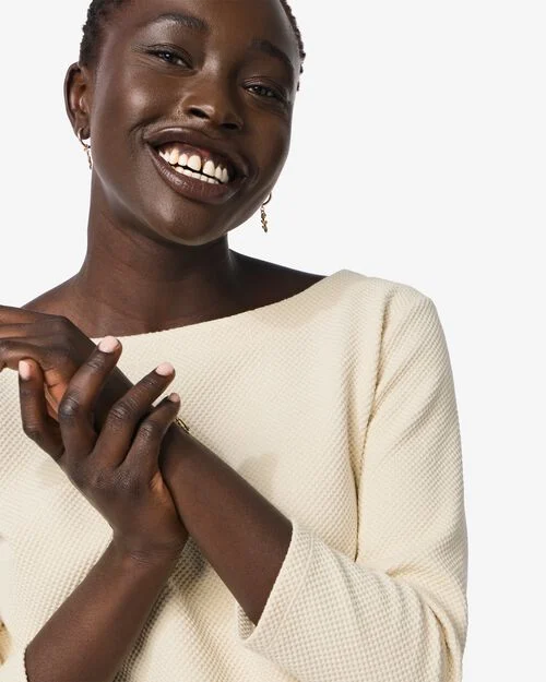t-shirt structuré Kacey pour femmes blanc cassé