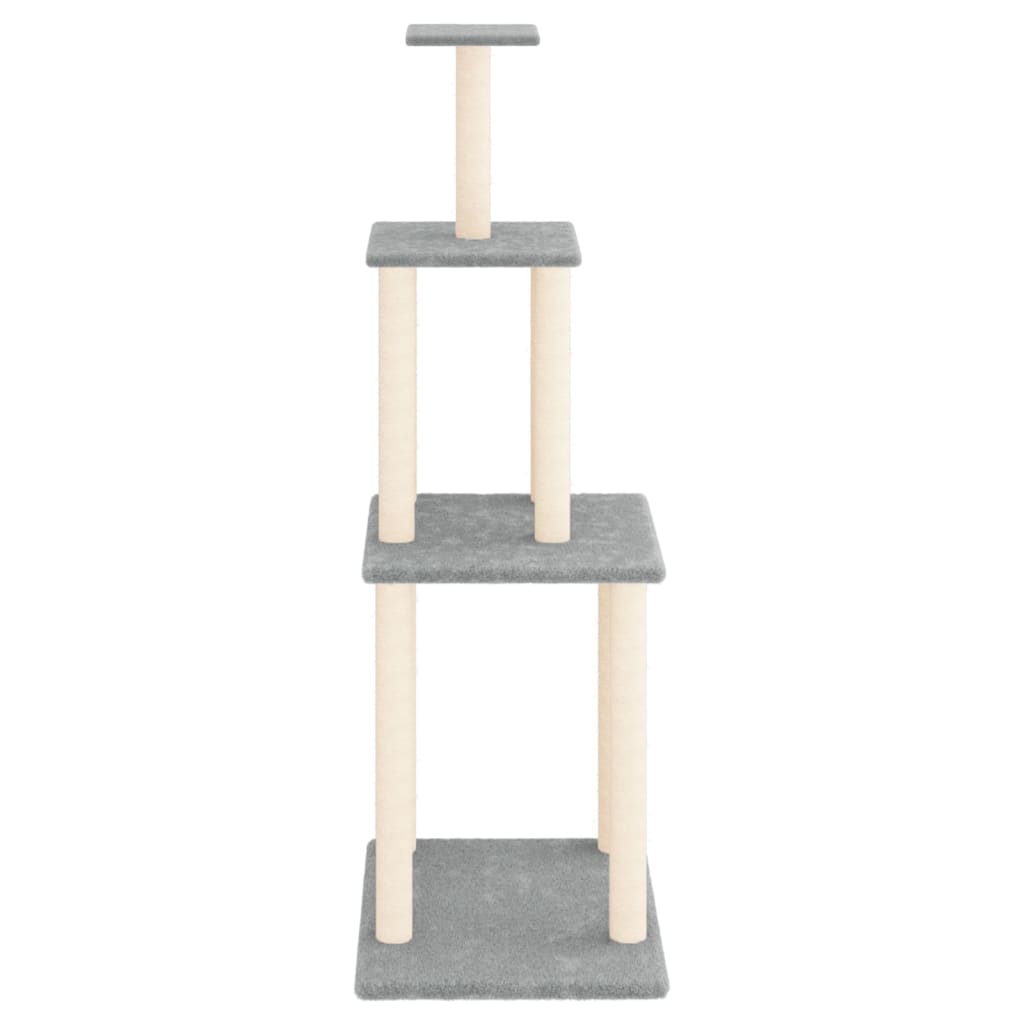 Arranhador para gatos vidaXL com postes de sisal cinza claro