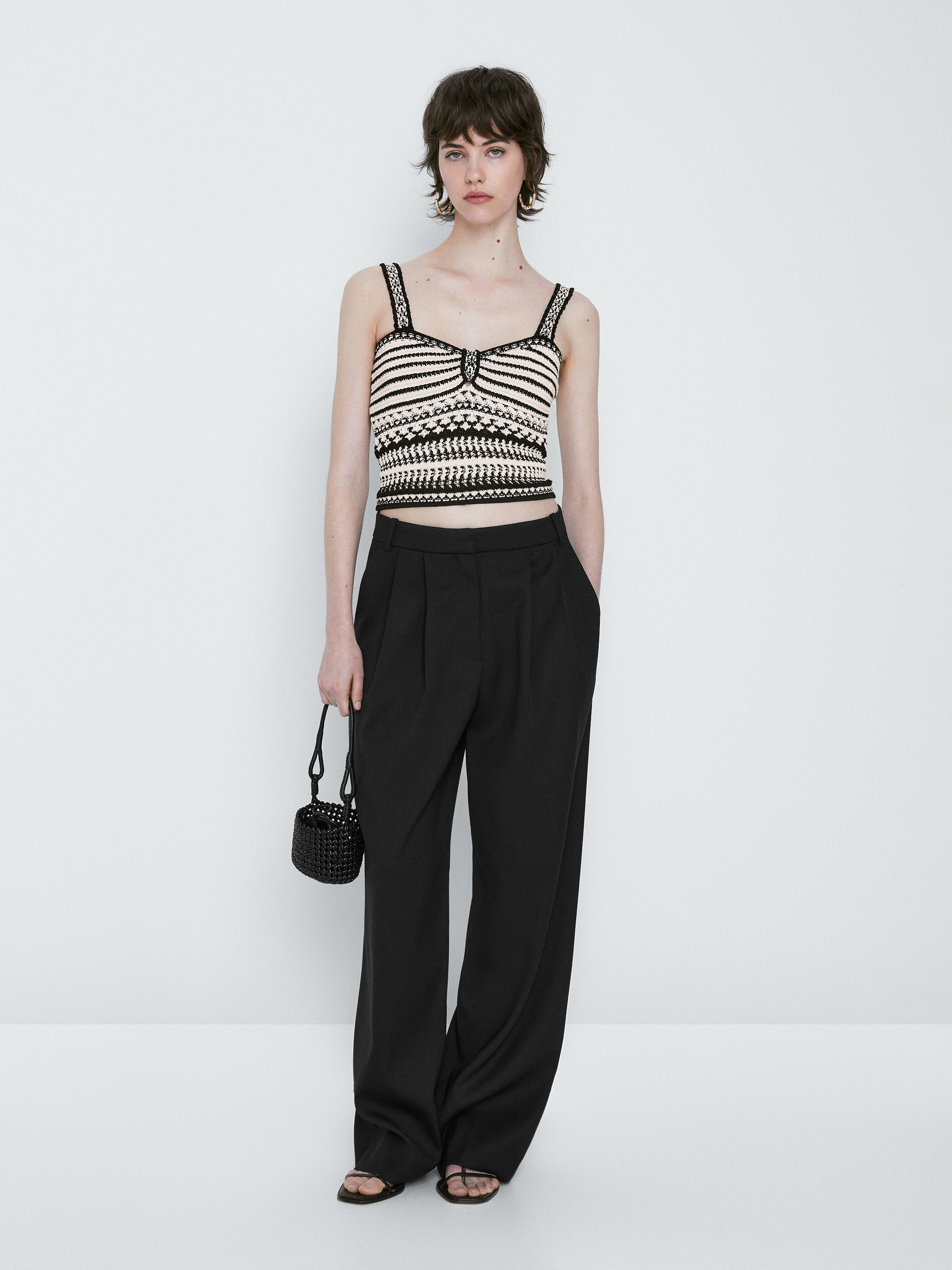 Top com ponto jacquard - RAW