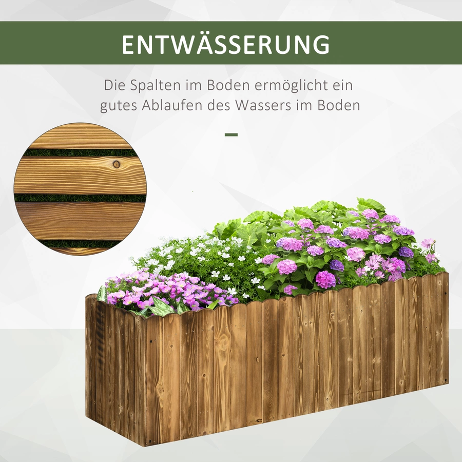 Outsunny Hochbeet mit Holzplatte natur