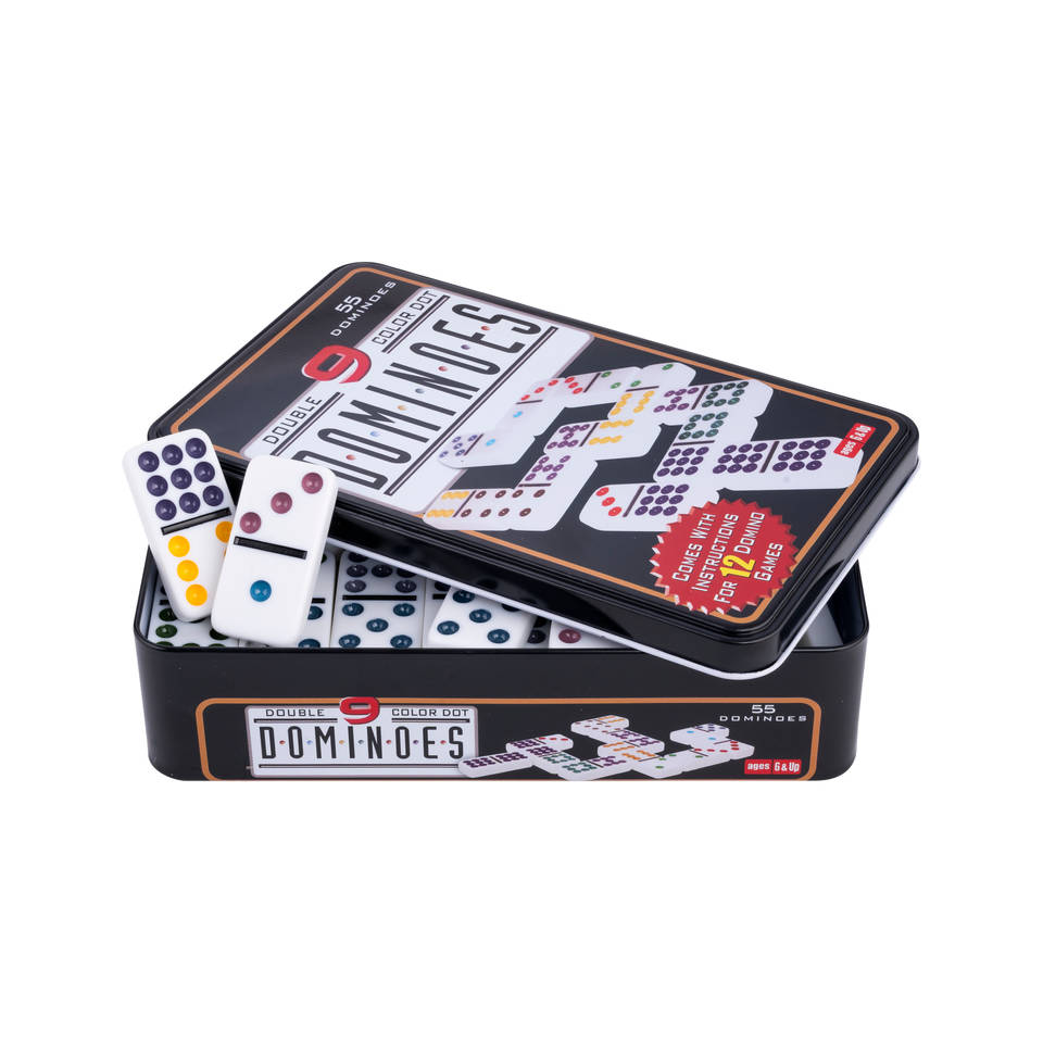 Longfield domino dubbel 9 in blik