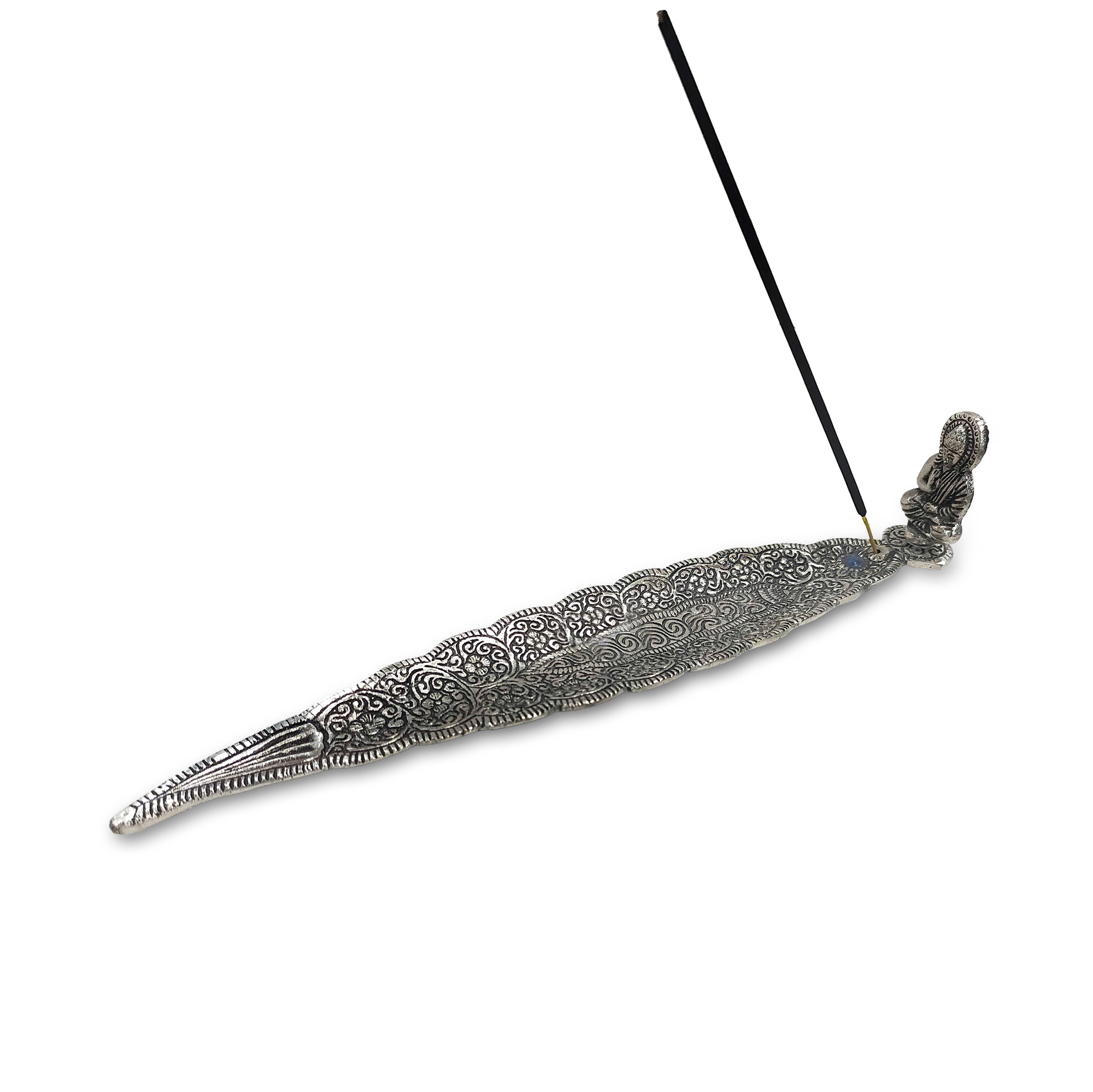Räucherstäbchenhalter 'Buddha on Leaf', silber, B 30 cm, L 5 cm günstig bestellen