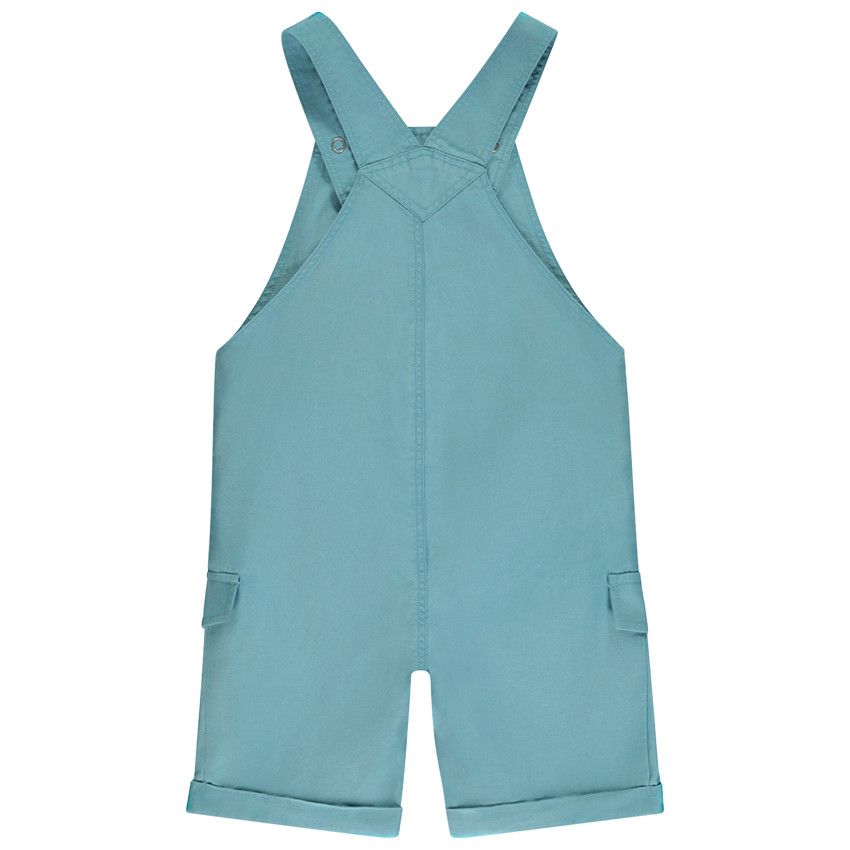 Salopette courte print ludique félin pour bébé garçon - Bleu moyen
