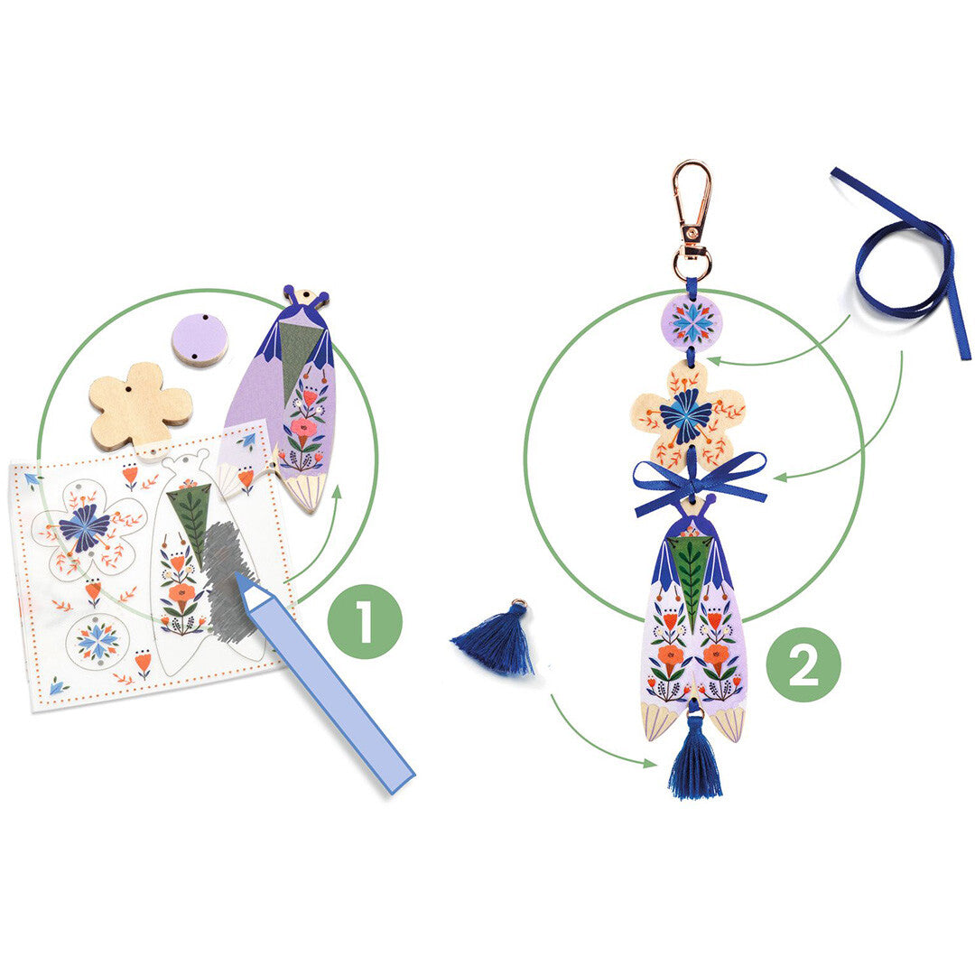 Djeco knutselset sleutelhangers maken vlinders
