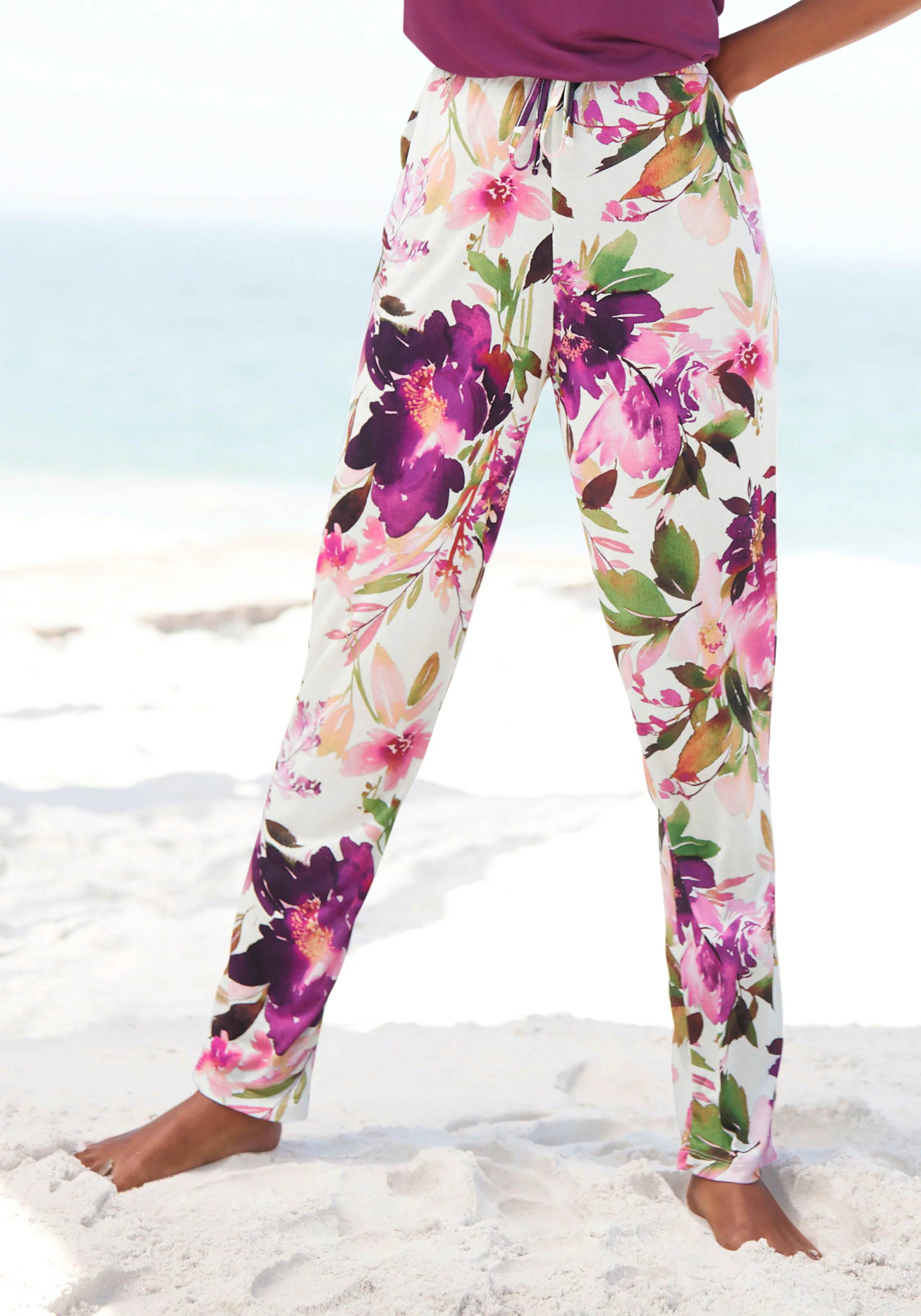 Beachtime Jerseyhose in weiß bedruckt