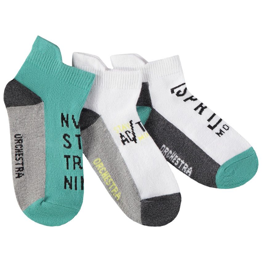 Lot de 3 paires de chaussettes courtes pour garçon - Blanc