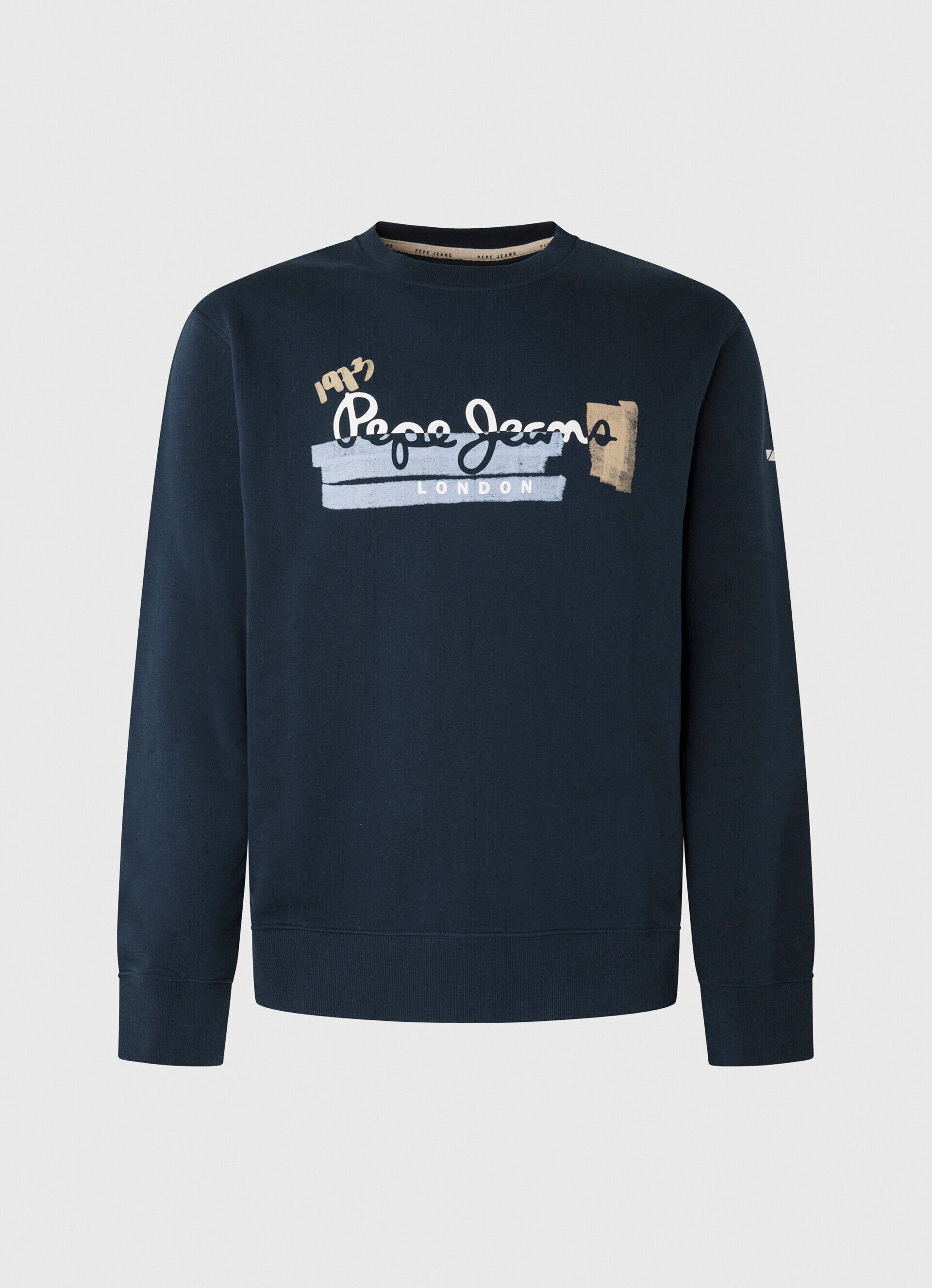 Moletom de algodão com gola redonda - azul dulwich