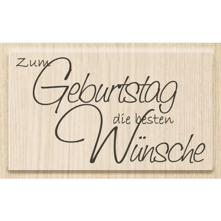 Knorr Prandell Stempel aus Holz, Motiv: zum Geburtstag die besten Wünsche, 6,8 x 3,8 cm