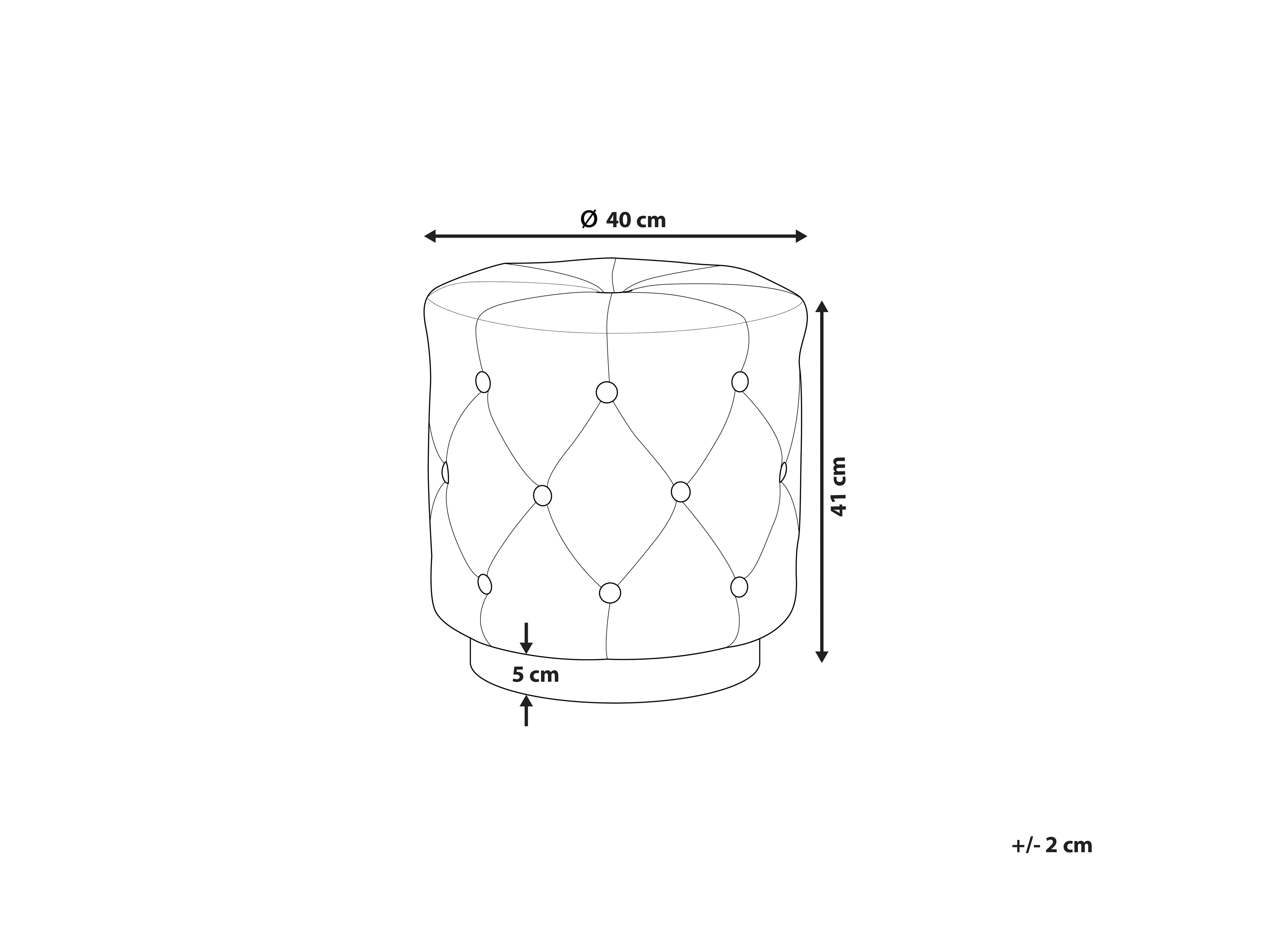 Poef CARROLLTON Fluweel Lichtgrijs