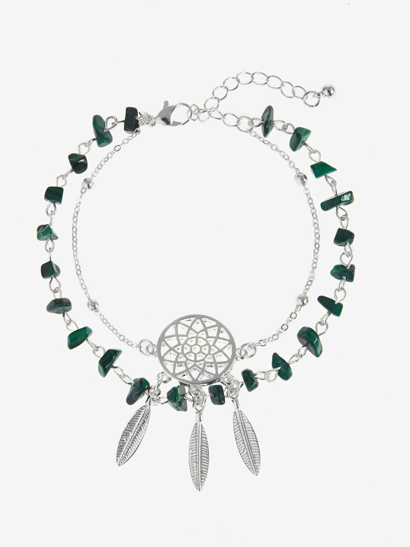 Chaîne de cheville avec pendentif joli repose-pied avec plumes en métal et pierres fantaisie