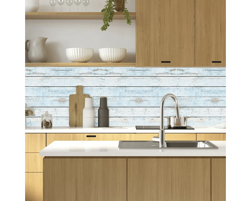 Keukenachterwand mySpotti Profix Hout Lichtblauw houtlook 100 x 60 cm PX-10060-1282-HB