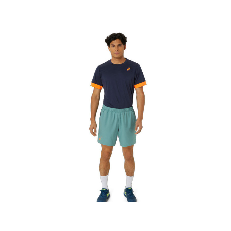 Short tennis homme Asics Club 7 vert turqoise