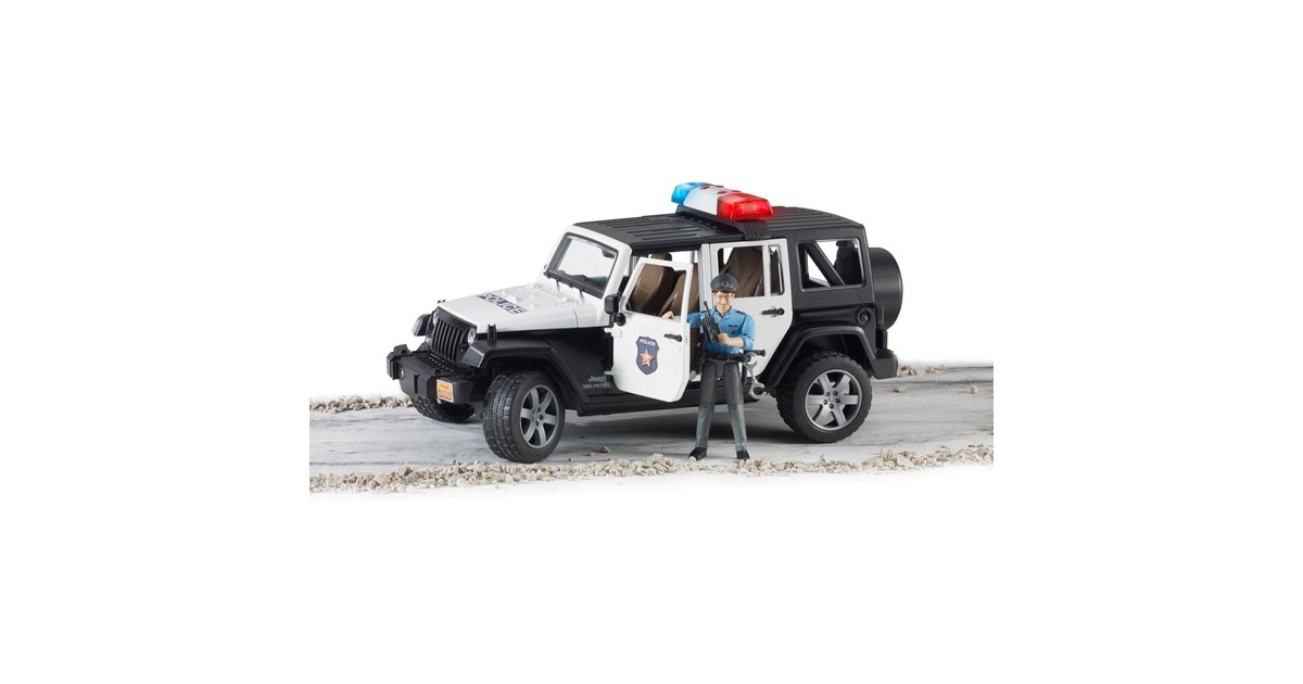 bruderJeep Wrangler Unlimited Rubicon politieauto met politieagent Modelvoertuig  (02526)