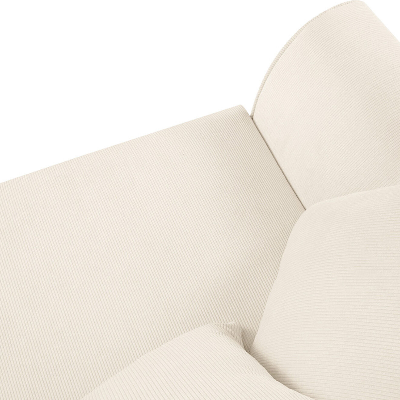 Mazzini Sofas Canapé Quince Velours côtelé 3 Places beige clair - 182x92x80 cm