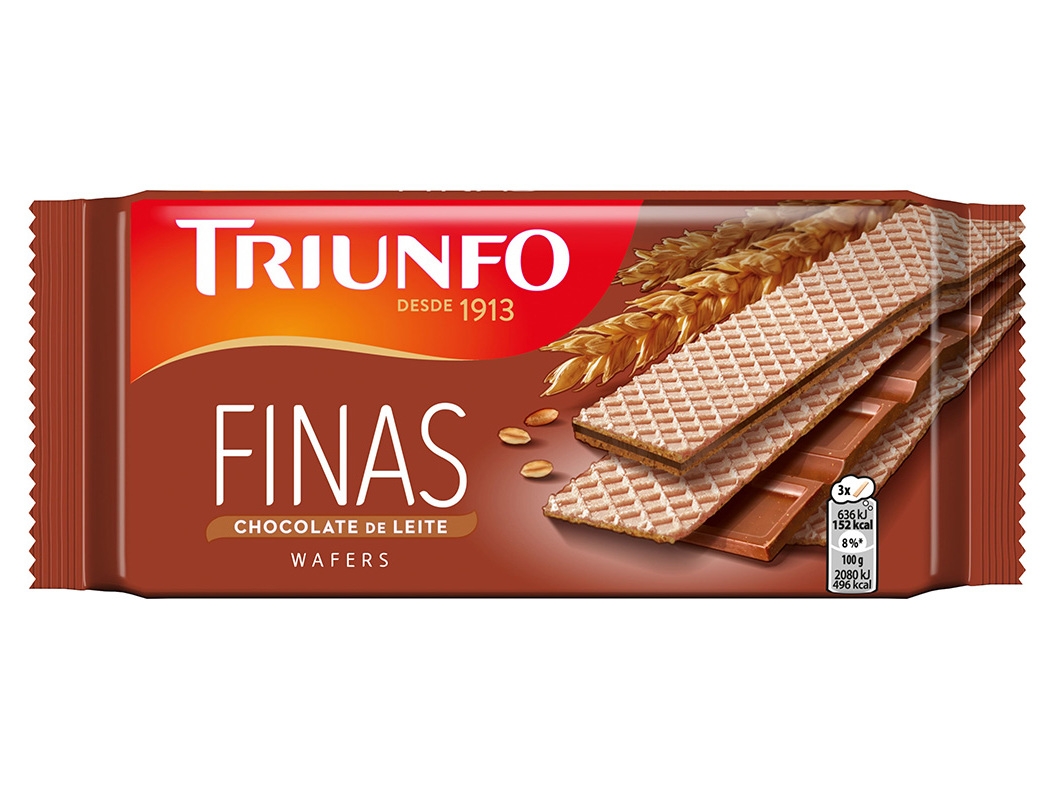 WAFFERS TRIUNFO FINAS CHOCOLATE LEITE 92 G
