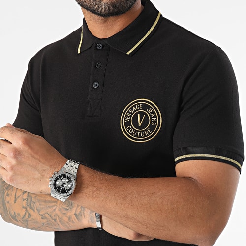 Polo Manches Courtes Vemblem Embro 75GAGT06 Noir Doré