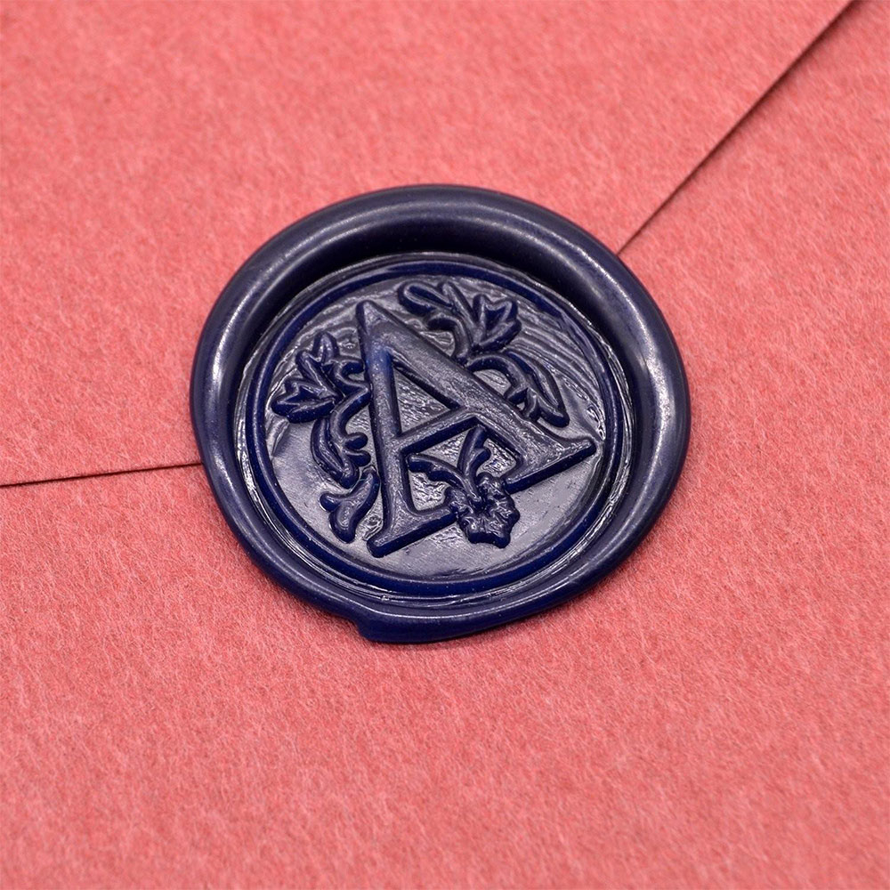 (28-tlg. Set) Holz Siegelwachs Stempel Petschaft mit Messing Alphabet Aufsätzen für Brief Versiegelung