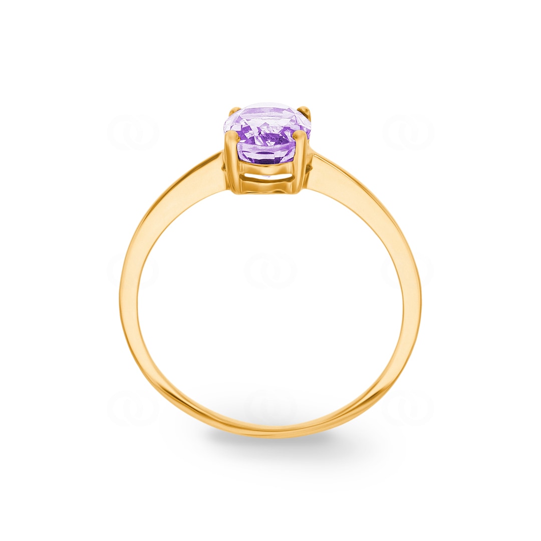 Damenring 750/18 K Gelbgold mit Amethyst oval
